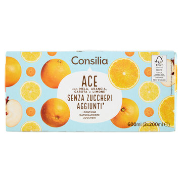 Consilia Succo Ace con Mela Arancia Limone e Carota 3x200 ml