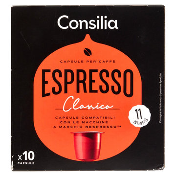 Consilia Caffe in Capsule Espresso Classico Compatibili Nespresso 10 pezzi