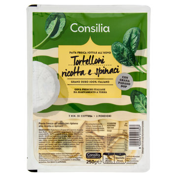 Consilia Tortelloni alla Ricotta e Spinaci con Grana Padano D.O.P. 250 g
