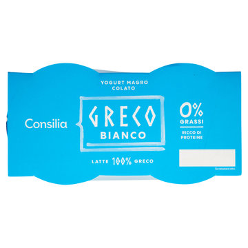Consilia Yogurt Greco 0% Grassi Bianco 2 x 150 g