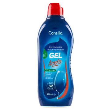 Consilia Detersivo per Lavastoviglie Gel Tutto in 1 all'Aceto 650 ml
