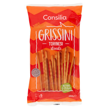 Consilia Grissini Torinesi Stirati 5 porzioni 250 g
