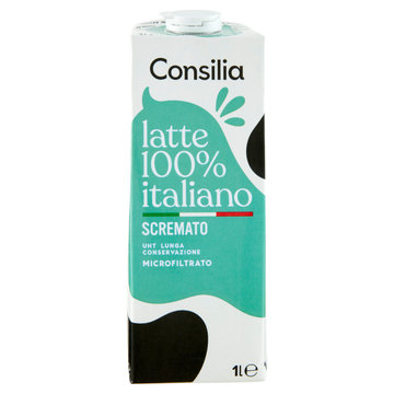 Consilia Saper Scegliere Latte 100% Italiano UHT a Lunga Conservazione Scremato Microfiltrato 1 l