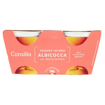 Consilia Yogurt Intero Albicocca con Frutta in Pezzi 2x125 g