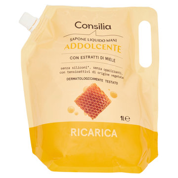Consilia Sapone Liquido Mani Addolcente con Miele Ricarica 1 L