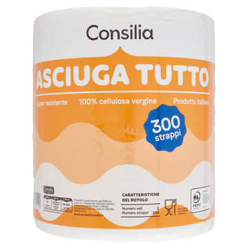 Consilia Asciugatutto 2 Veli Maxi Bobina 300 Strappi