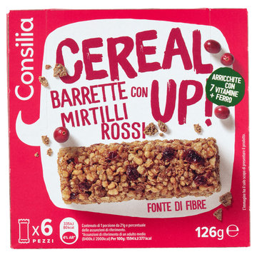 Consilia Barrette di Cereali con Mirtilli Rossi 6x21 g