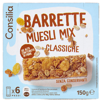 Consilia Barrette di Cereali con Muesli Mix Classiche 6x25 g